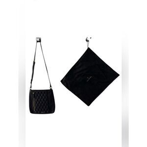 Leather Vera Bradley Black Leather Quilted Molly Crossbody Bag and Dust Bag